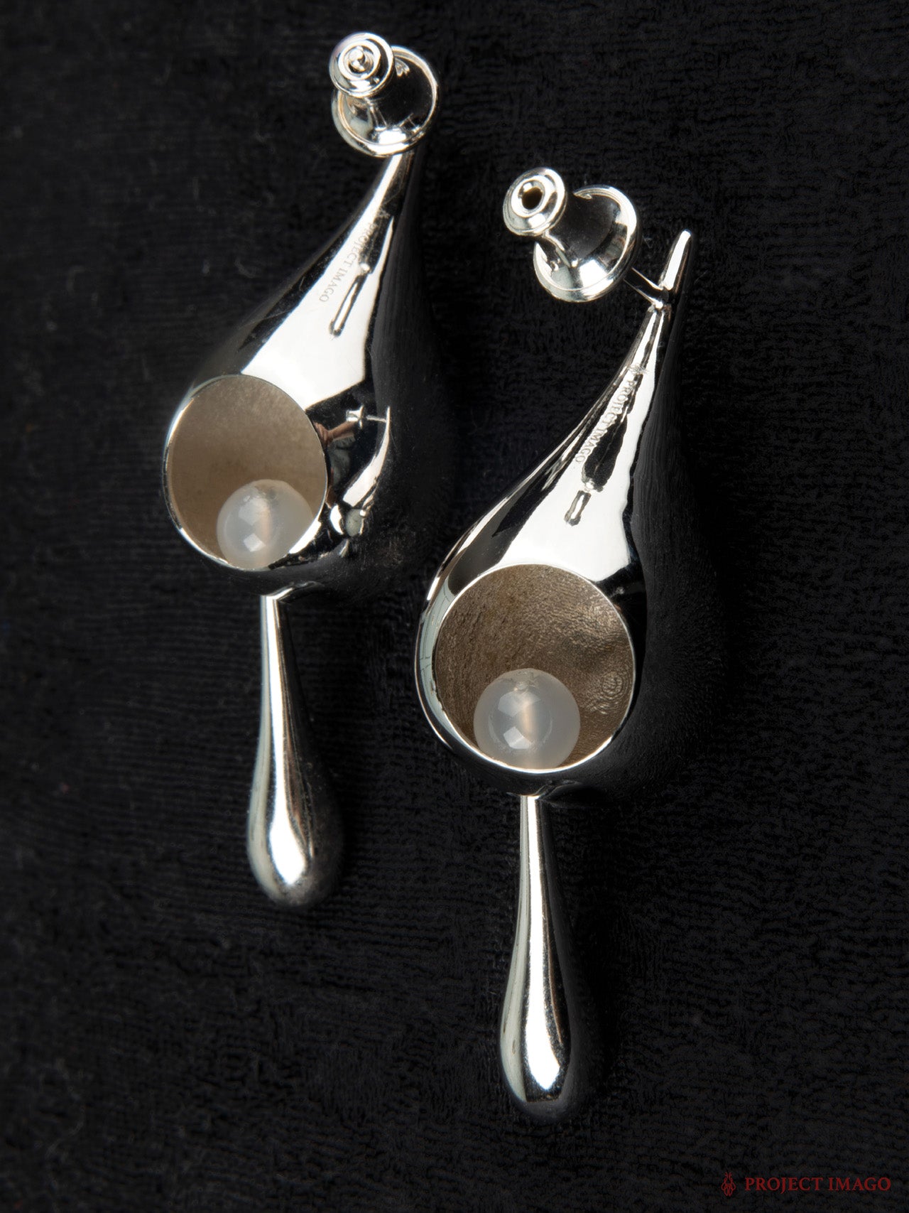 Droplet Duality Earrings in Agate