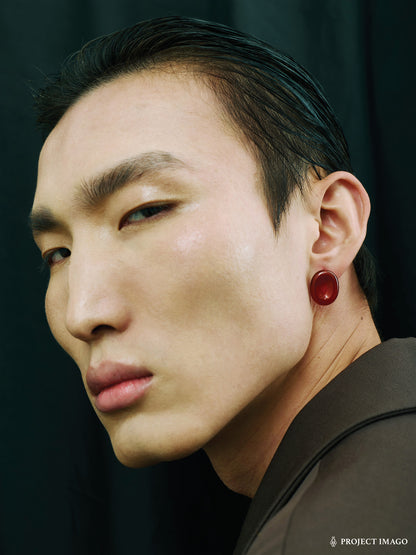 Red Blood Cell Earrings in Red Agate