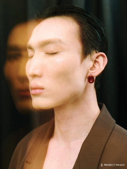 Red Blood Cell Earrings in Red Agate