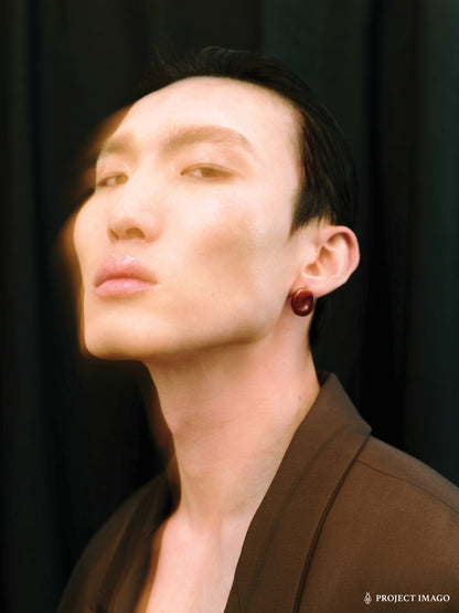 Red Blood Cell Earrings in Red Agate