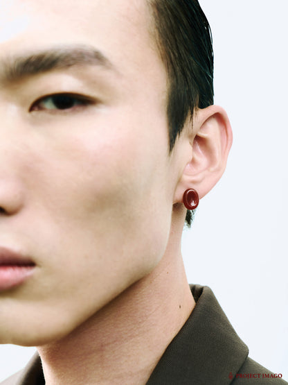 Red Blood Cell Earrings in Red Agate