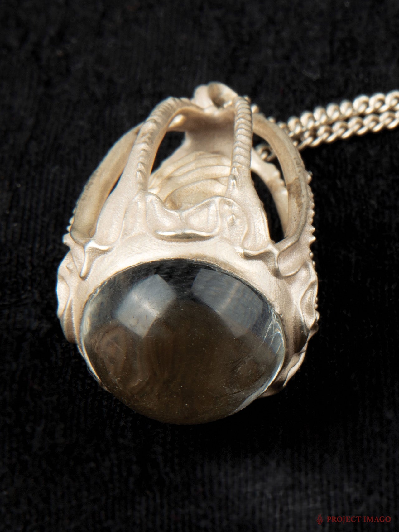 Mirror Jellyfish Pendant in Crystal or Black Onyx