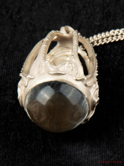 Mirror Jellyfish Pendant in Crystal or Black Onyx