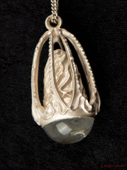 Mirror Jellyfish Pendant in Crystal or Black Onyx