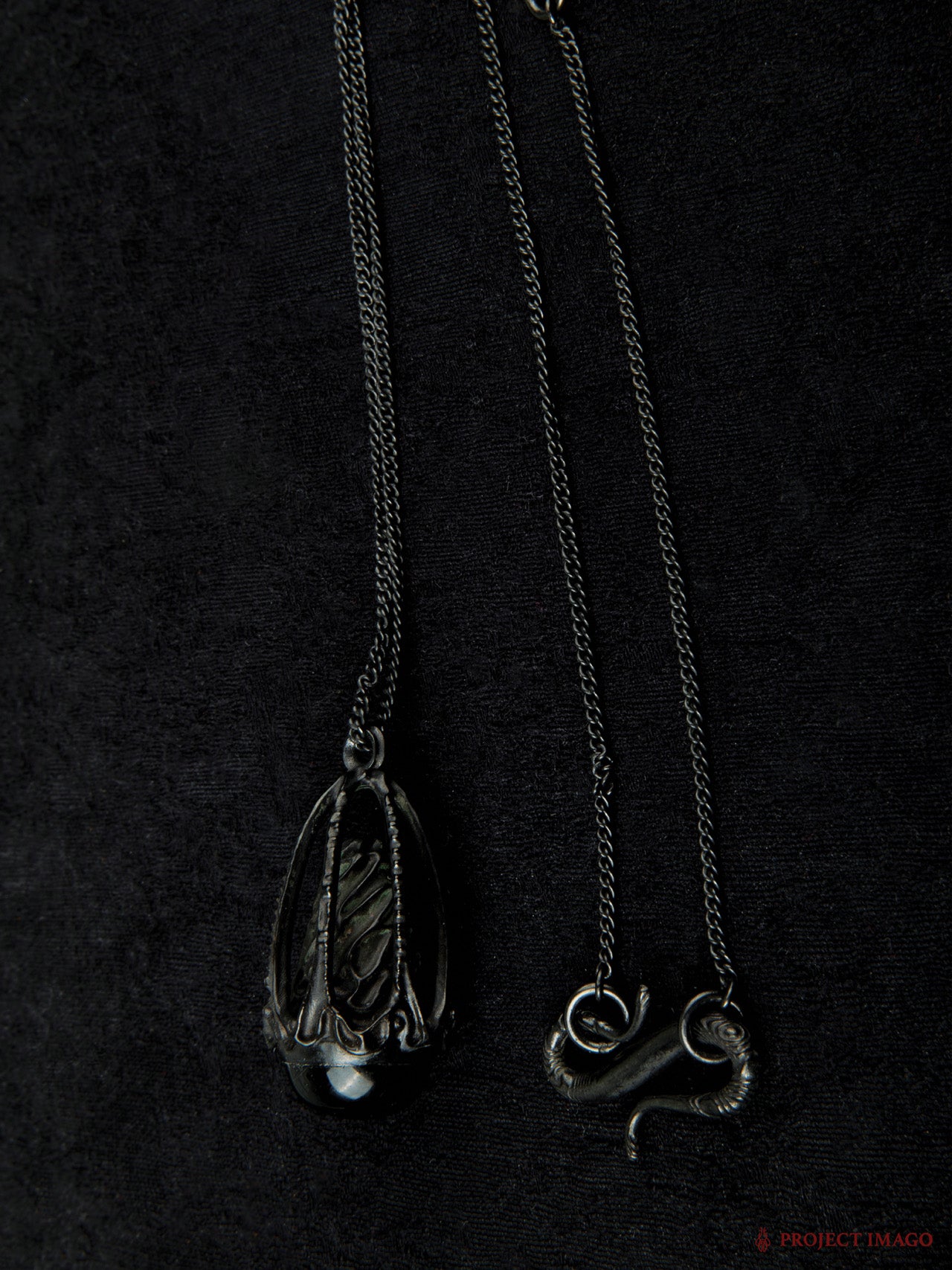 Mirror Jellyfish Pendant in Crystal or Black Onyx