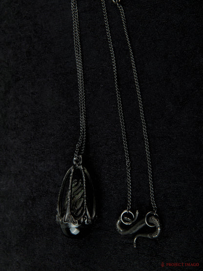 Mirror Jellyfish Pendant in Crystal or Black Onyx