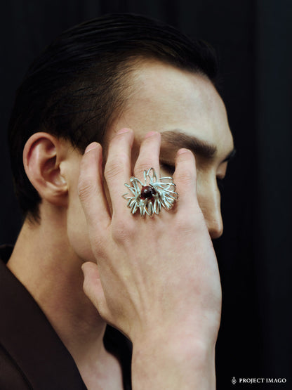 Anemone Ring in Ruby