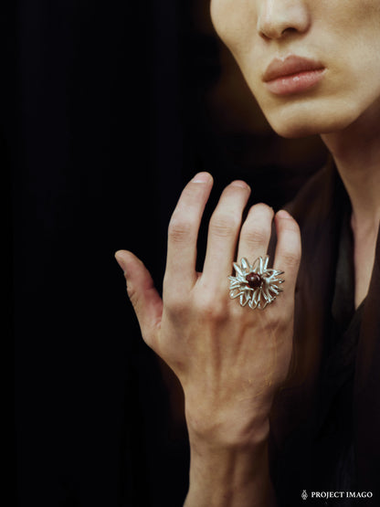 Anemone Ring in Ruby