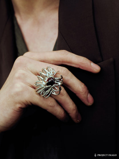 Anemone Ring in Ruby