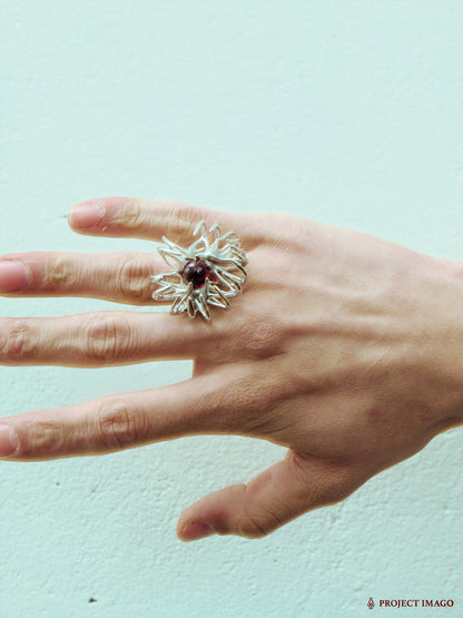Anemone Ring in Ruby