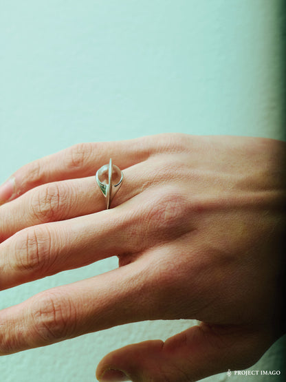 Black Hole Ring in Black Onyx/Crystal