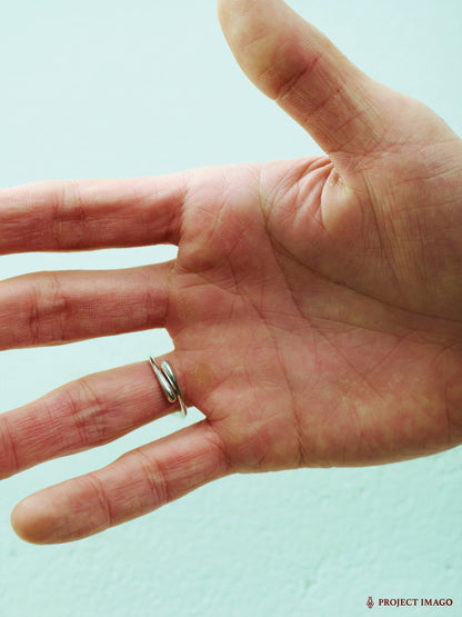 Black Hole Ring in Black Onyx/Crystal