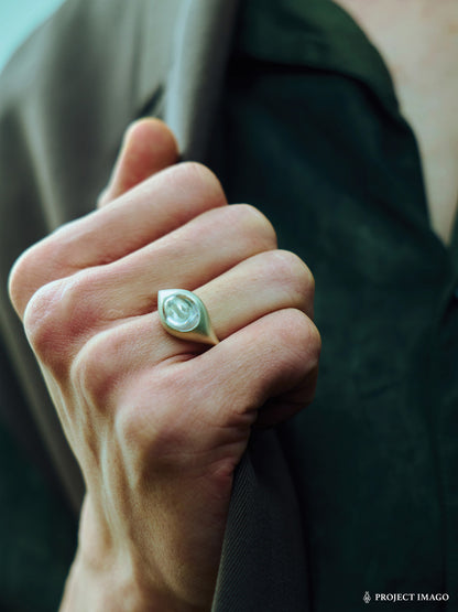 Astrovision Ring in Crystal/Lab Sapphire