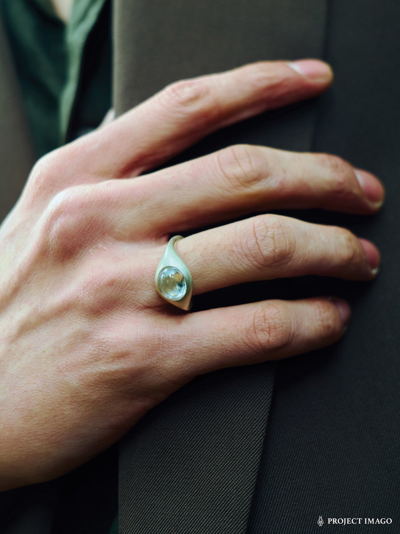 Astrovision Ring in Crystal/Lab Sapphire