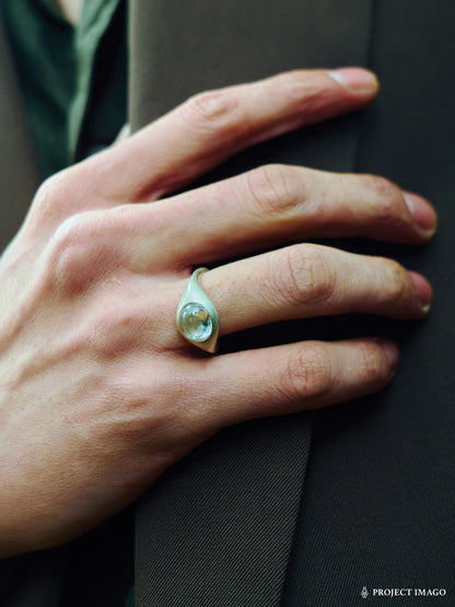 Astrovision Ring in Crystal/Lab Sapphire