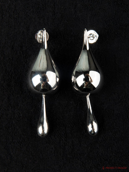 Droplet Duality Earrings in Agate