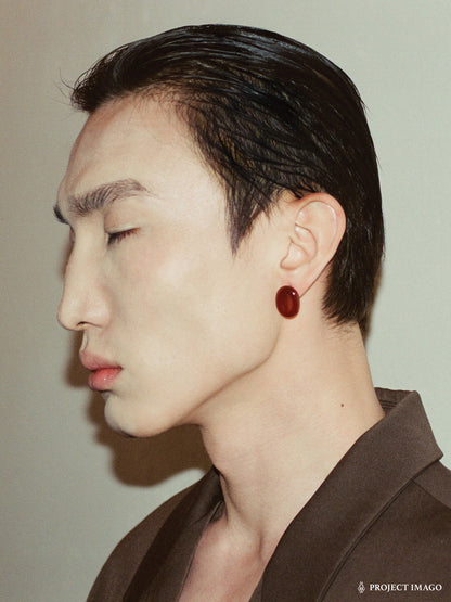 Red Blood Cell Earrings in Red Agate