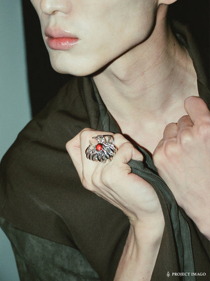 Anemone Ring in Ruby