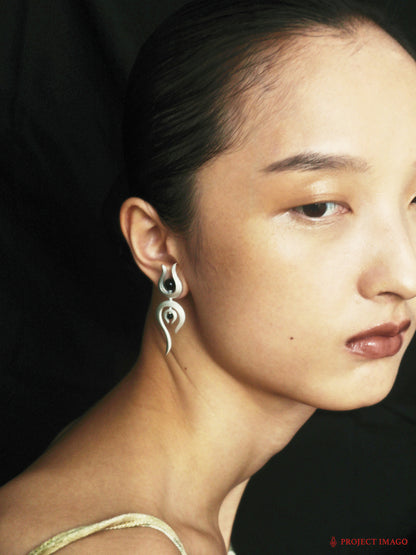 The Choreographer Earrings in Black Onyx