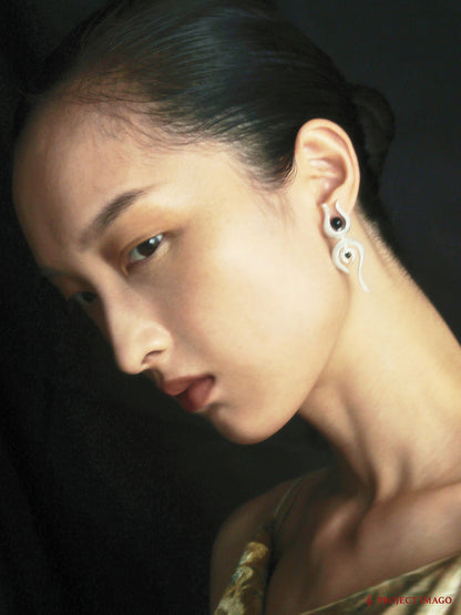 The Choreographer Earrings in Black Onyx