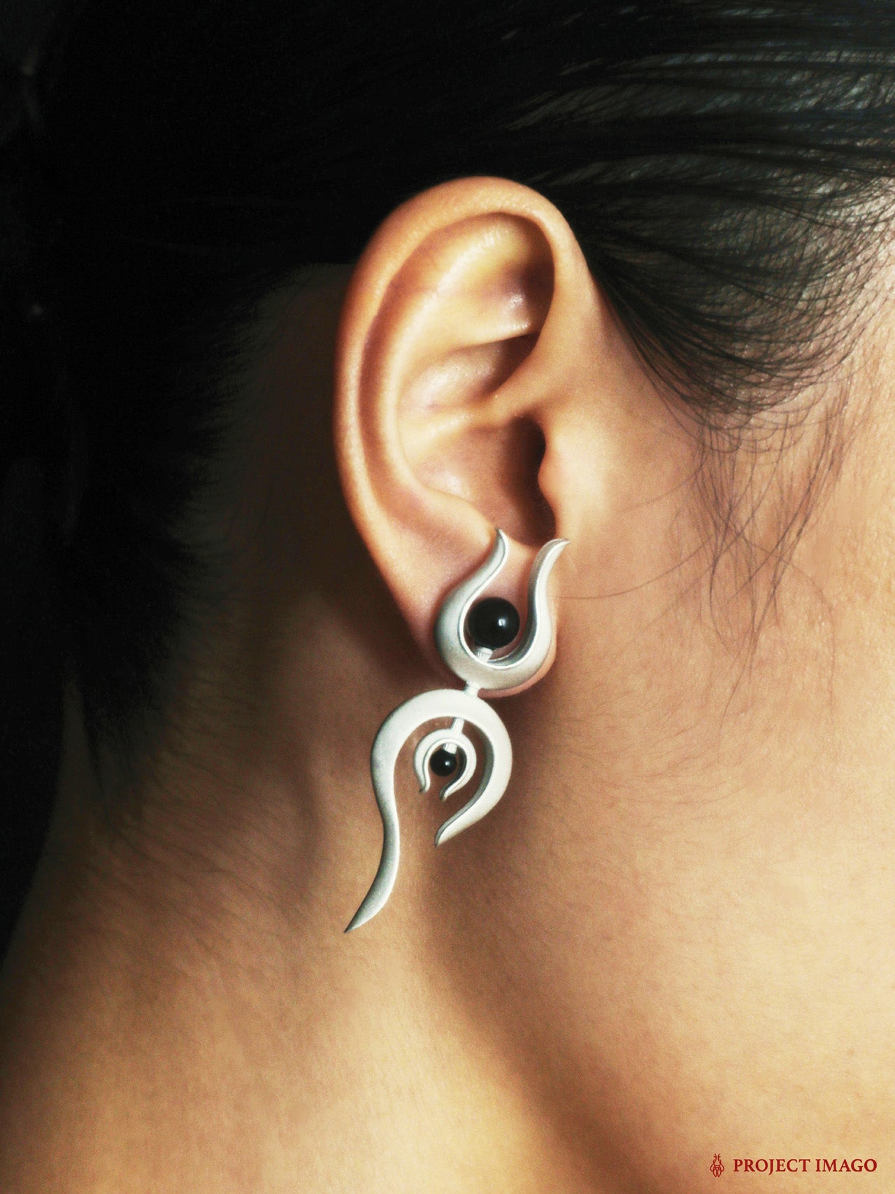 The Choreographer Earrings in Black Onyx