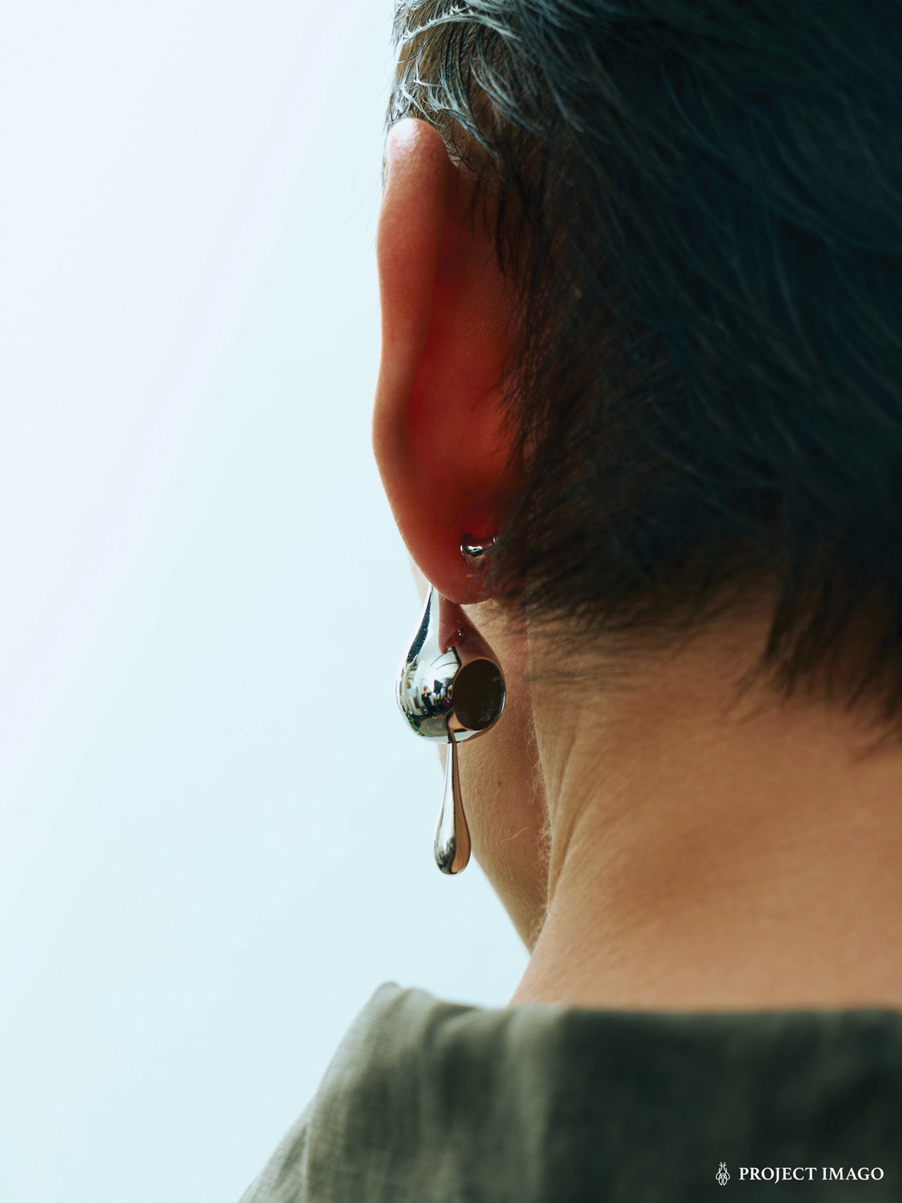 Droplet Duality Earrings in Agate