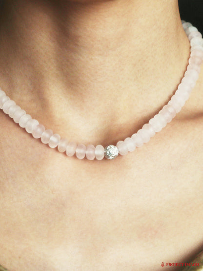 Interference Necklace in Pink Crystal