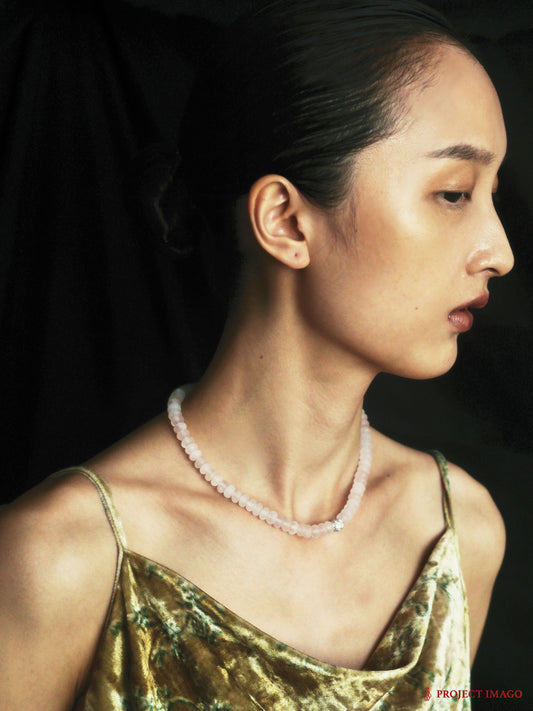 Interference Necklace in Pink Crystal