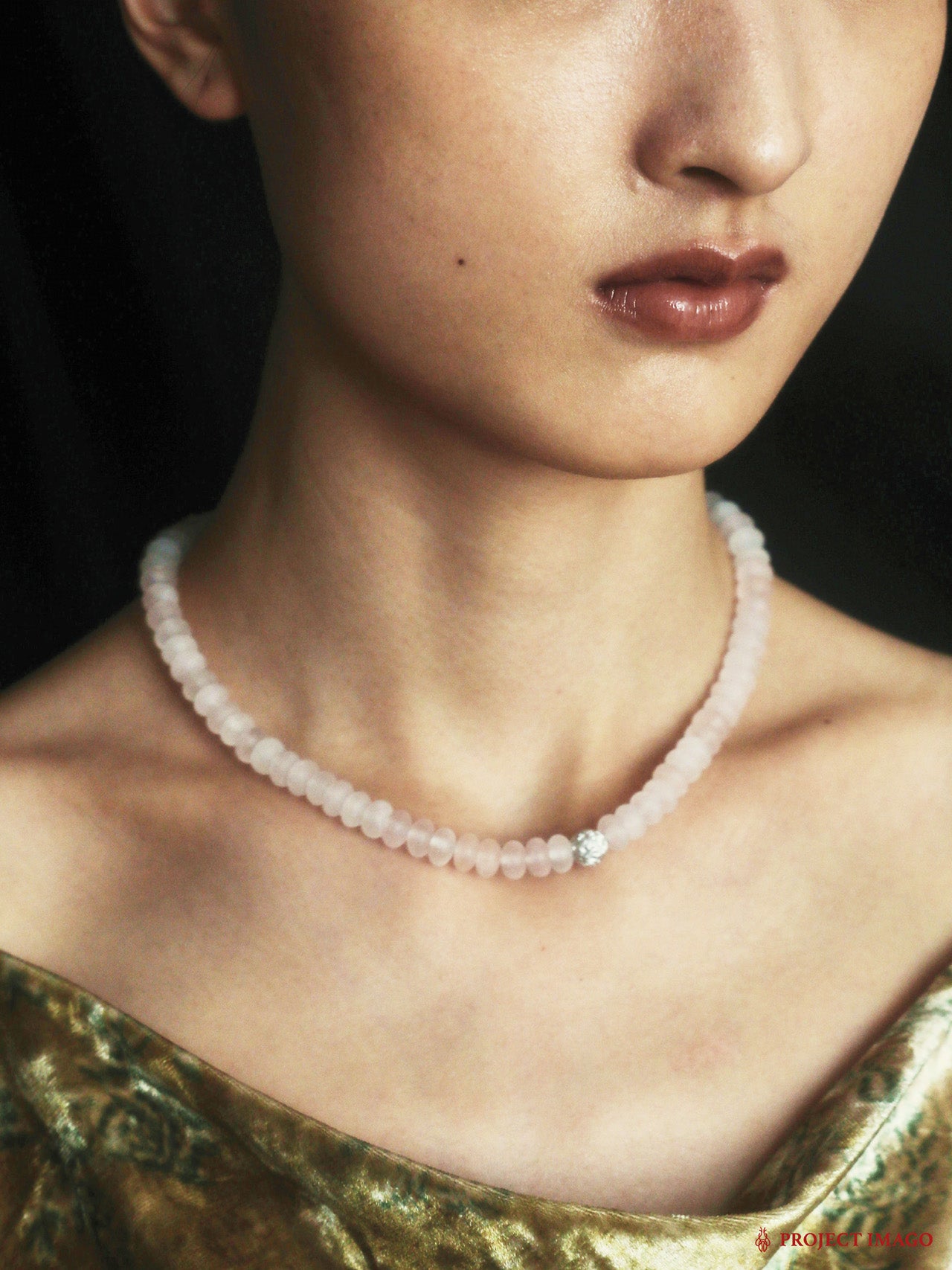 Interference Necklace in Pink Crystal