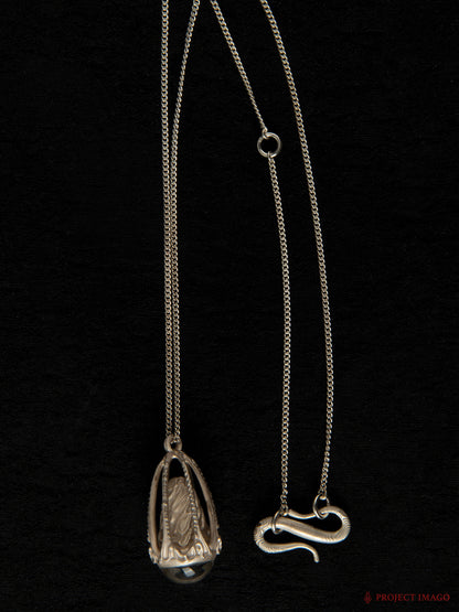 Mirror Jellyfish Pendant in Crystal or Black Onyx