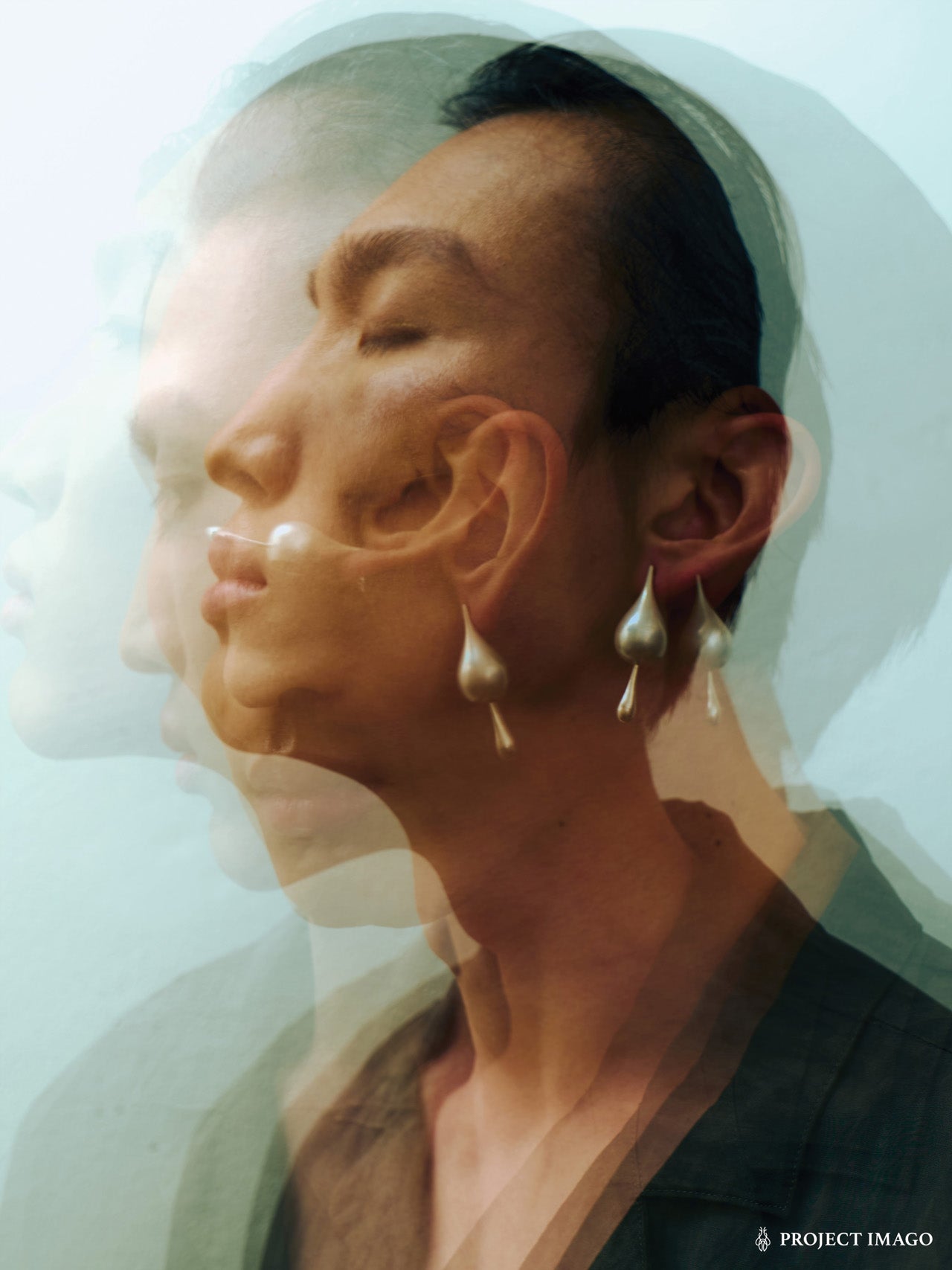 Droplet Duality Earrings in Agate