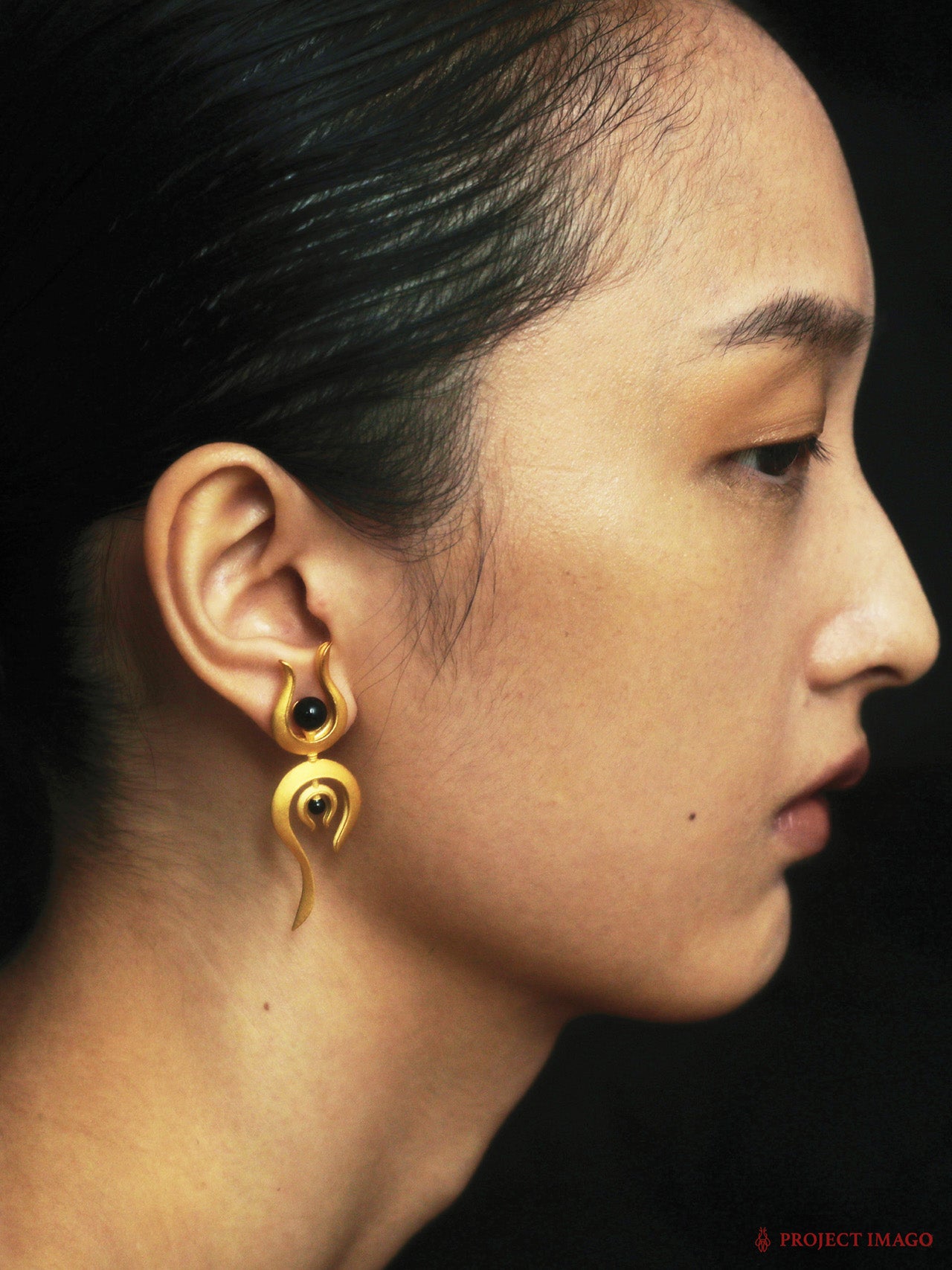 The Choreographer Earrings in Black Onyx