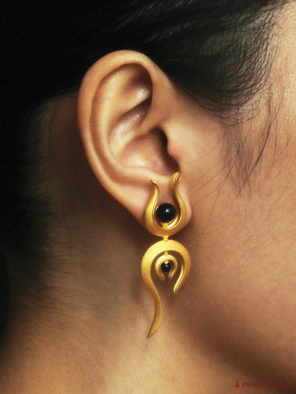 The Choreographer Earrings in Black Onyx