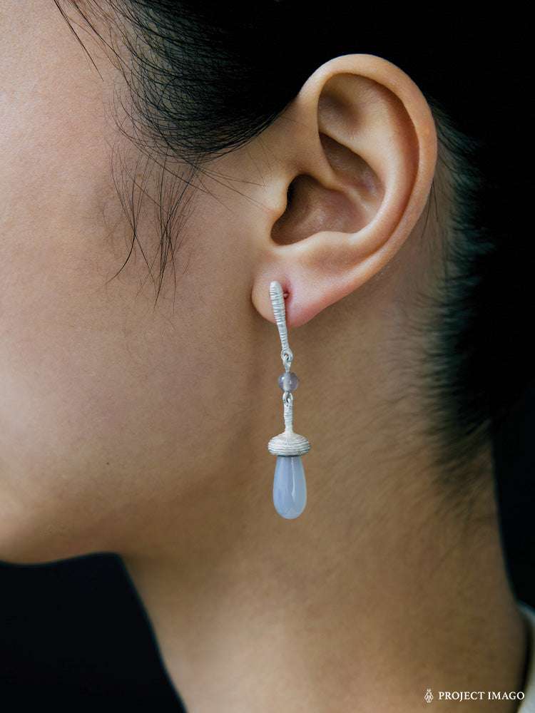Coral Reef Earrings in Smokey Agate