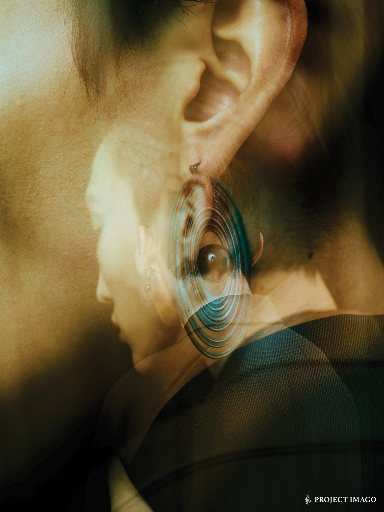 Saturn Earrings in Silver Obsidian or Tiger's Eye