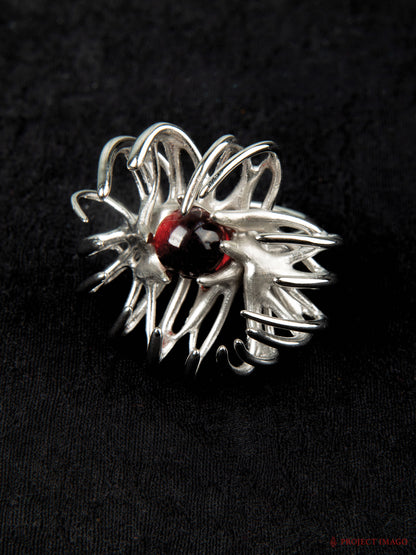 Anemone Ring in Ruby