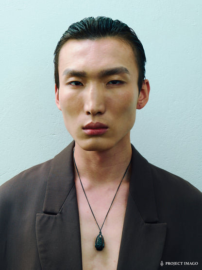 Mirror Jellyfish Pendant in Crystal or Black Onyx