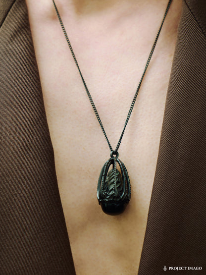 Mirror Jellyfish Pendant in Crystal or Black Onyx