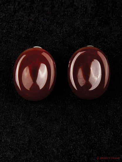 Red Blood Cell Earrings in Red Agate