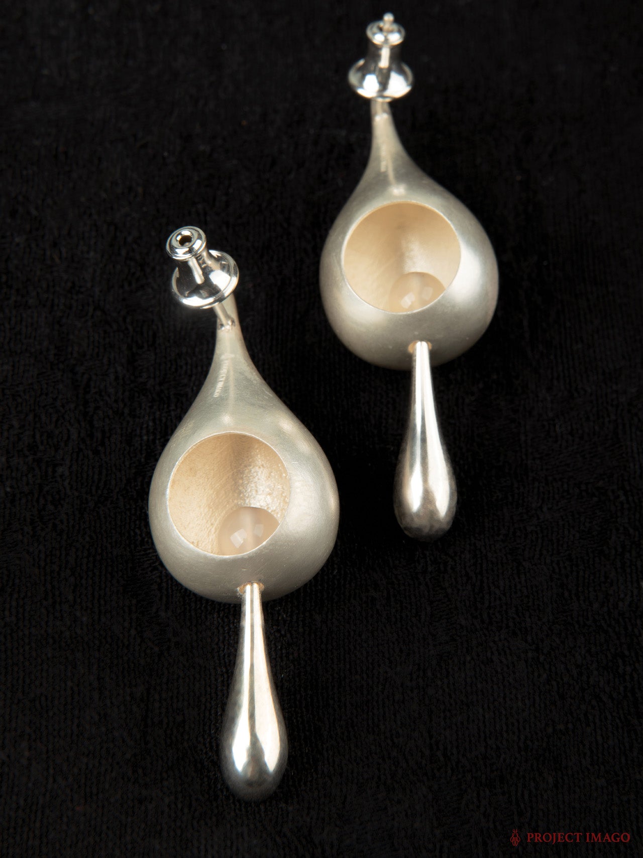 Droplet Duality Earrings in Agate