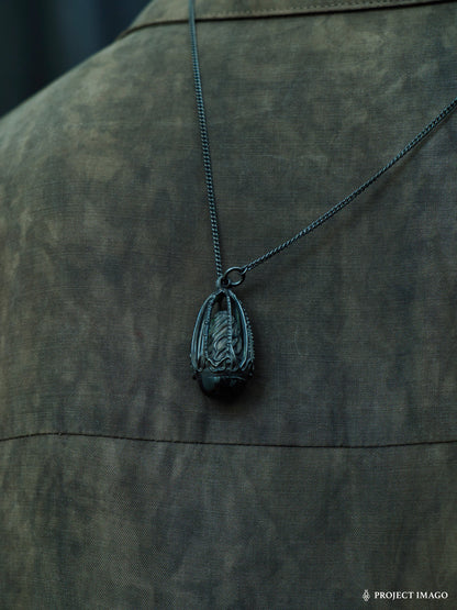 Mirror Jellyfish Pendant in Crystal or Black Onyx