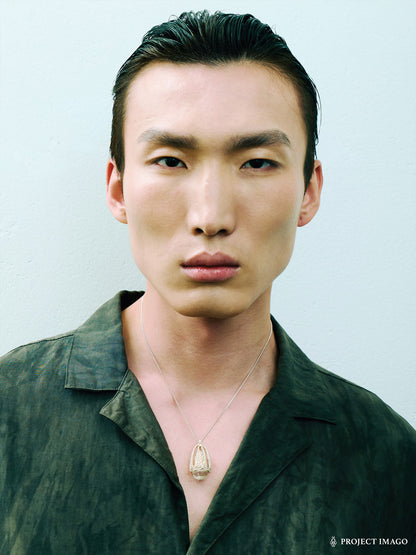 Mirror Jellyfish Pendant in Crystal or Black Onyx