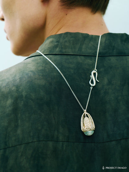 Mirror Jellyfish Pendant in Crystal or Black Onyx