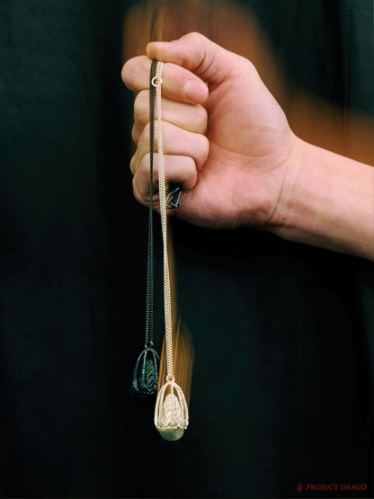 Mirror Jellyfish Pendant in Crystal or Black Onyx