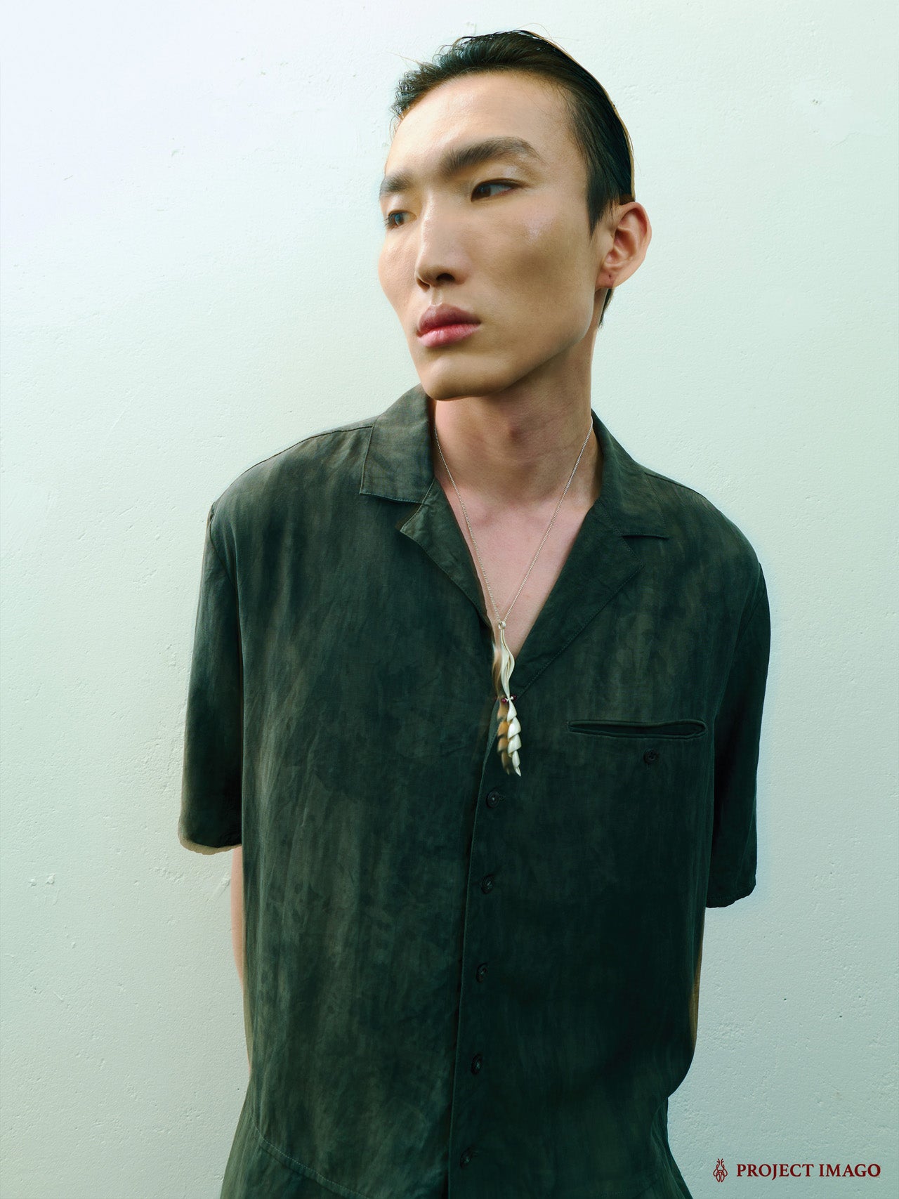 Albino Squid Pendant in Ruby