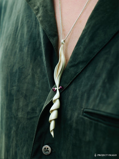 Albino Squid Pendant in Ruby