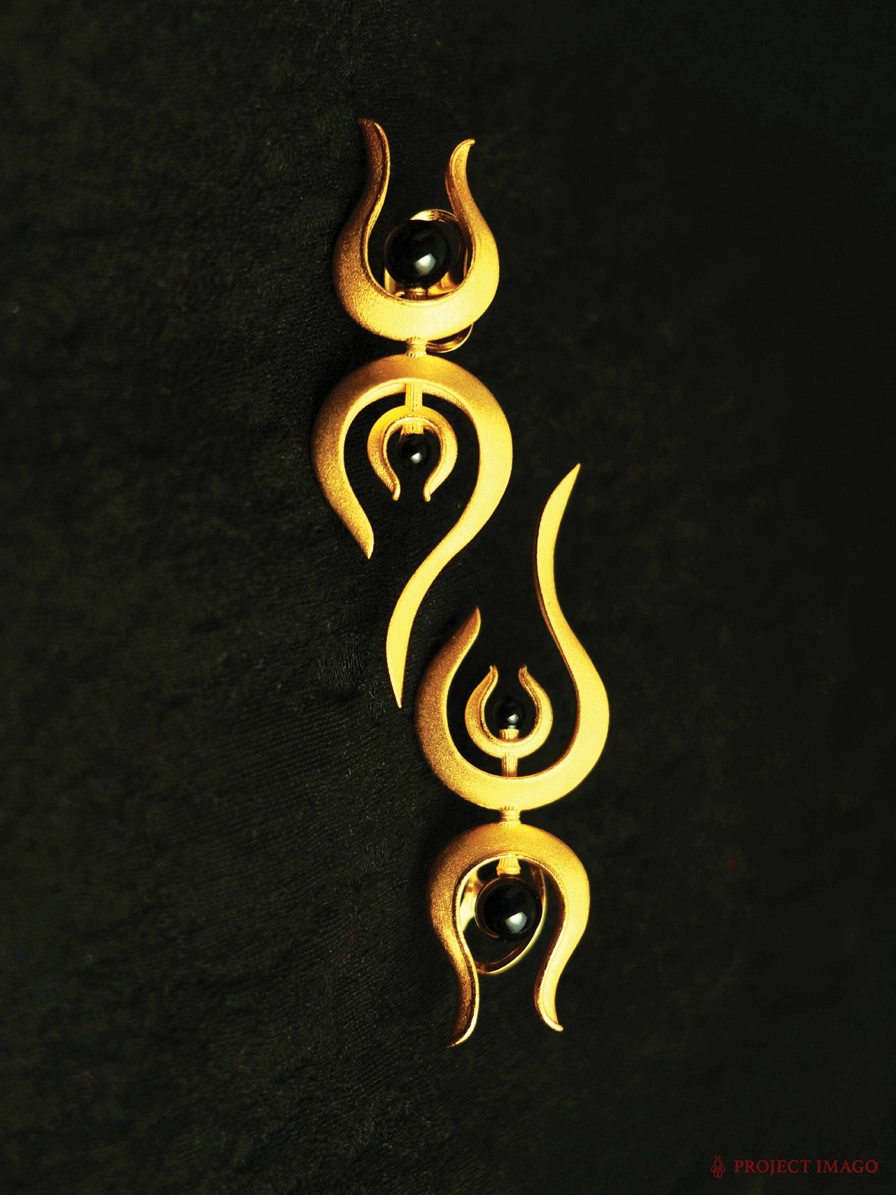 The Choreographer Earrings in Black Onyx