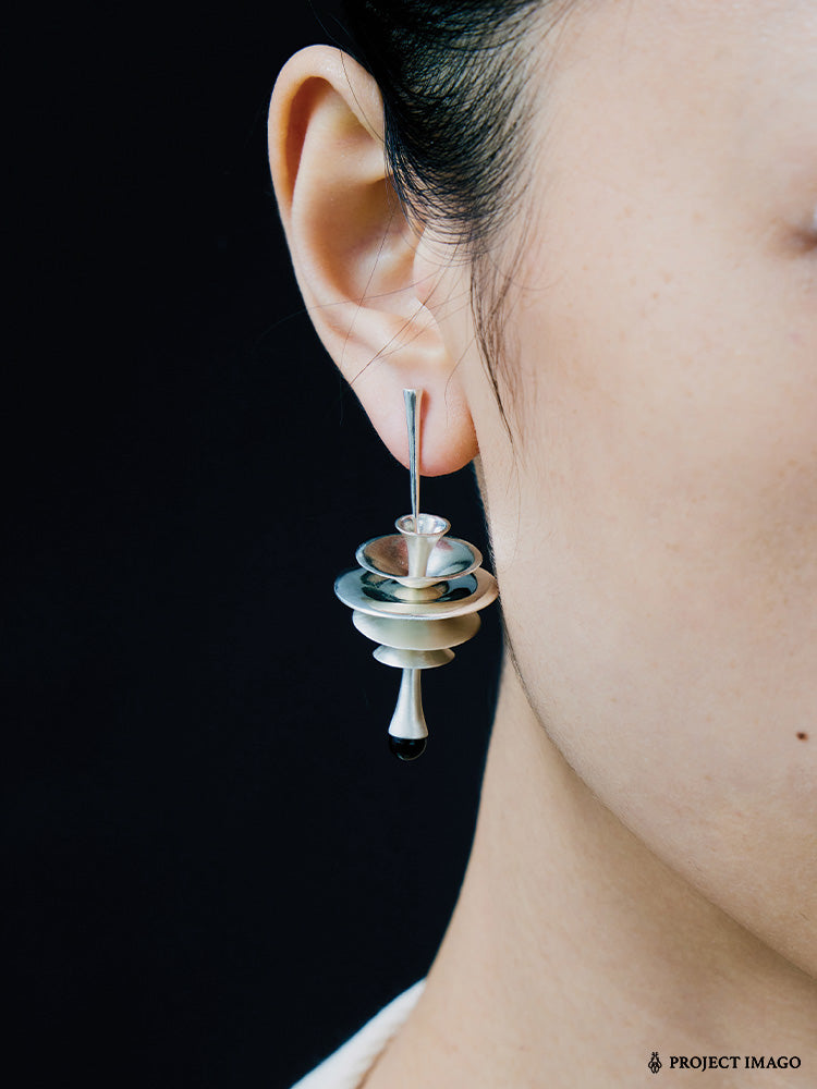 Pulsar Earrings in Black Onyx